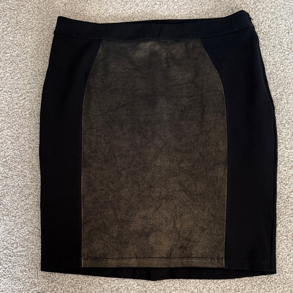 MYNT 1792 Black Pencil Skirt with Charcoal Center Panel